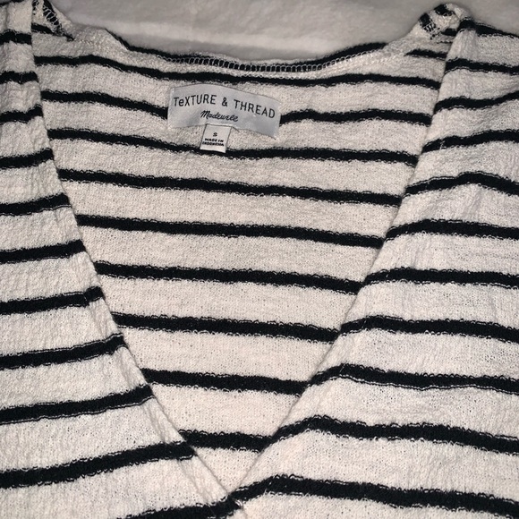 Madewell Texture & Thread Short-Sleeve Wrap Top in Stripe - Picture 4 of 4
